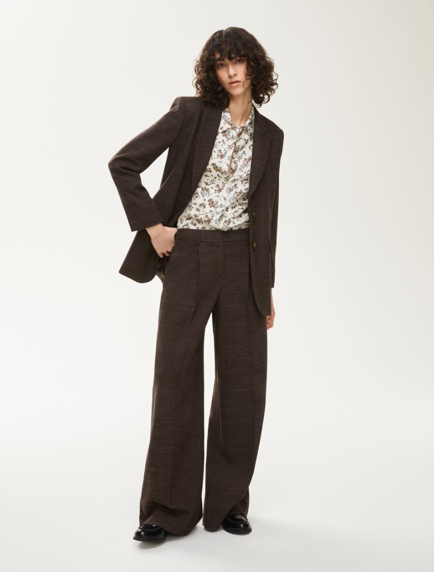 Fitted-waist blazer - DARK BROWN - Iblues - 4