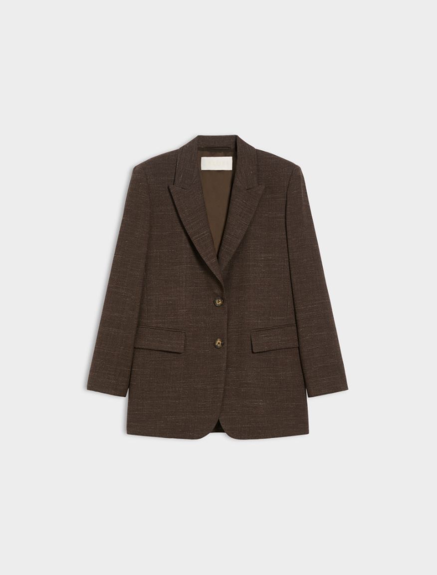 Fitted-waist blazer - DARK BROWN - Iblues - 5