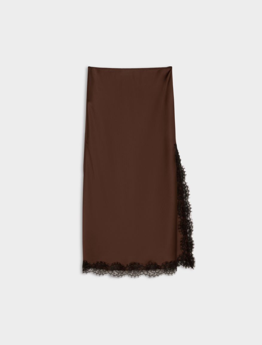 Flared skirt - CHOCOLATE - Iblues - 5