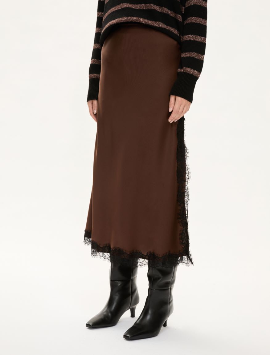 Flared skirt - CHOCOLATE - Iblues