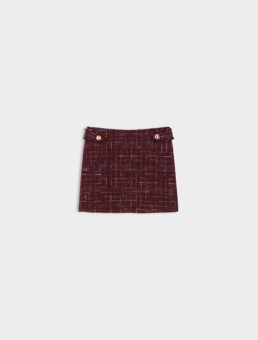 Basketweave skirt - RED - Iblues - 5
