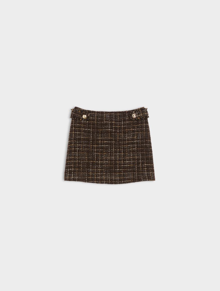 Basketweave skirt - BROWN - Iblues - 5