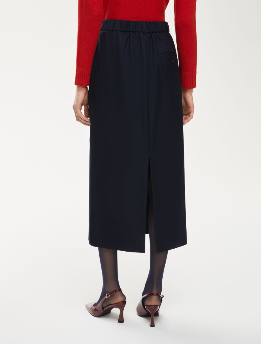 Slit-detail skirt - NAVY - Iblues - 2
