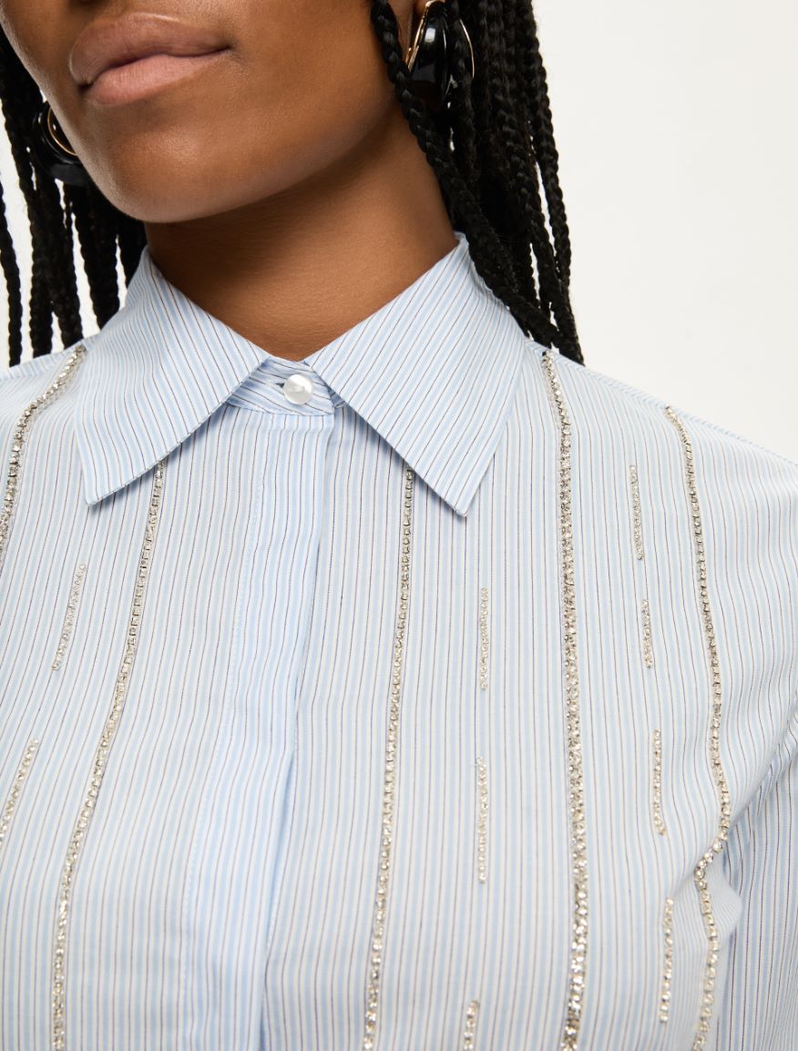 Jewel-embroidered shirt - LIGHT BLUE - Iblues - 3