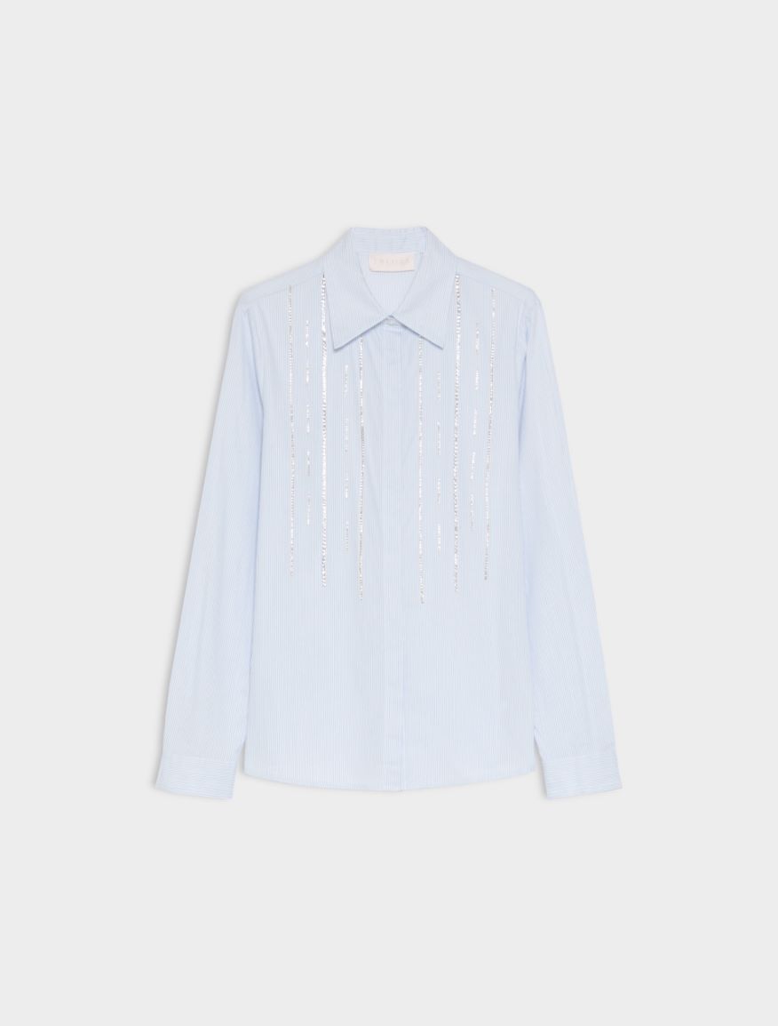 Jewel-embroidered shirt - LIGHT BLUE - Iblues - 5
