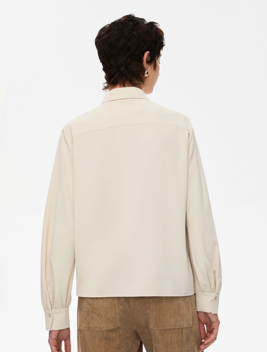 Ruched shirt - ECRU - Iblues - 3