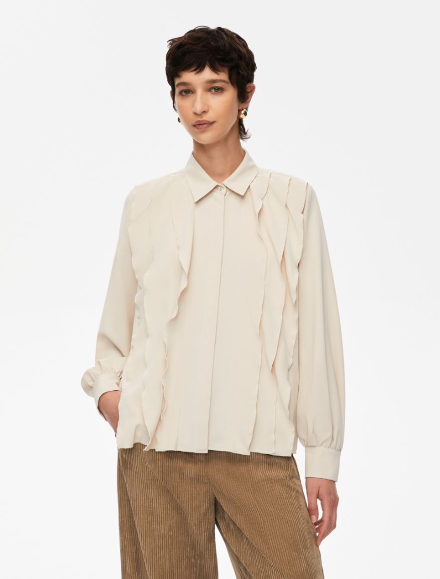 Ruched shirt - ECRU - Iblues
