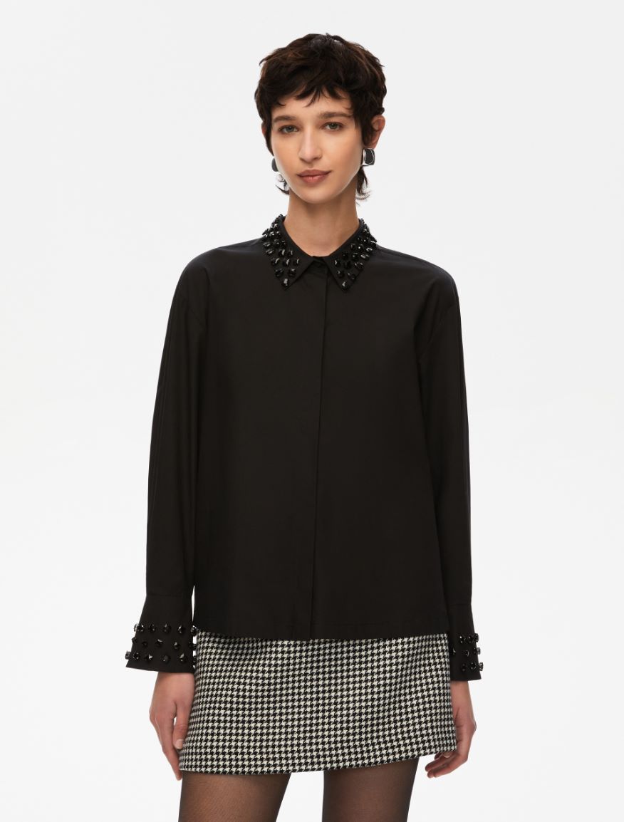 Embroidered shirt - BLACK - Iblues - 4