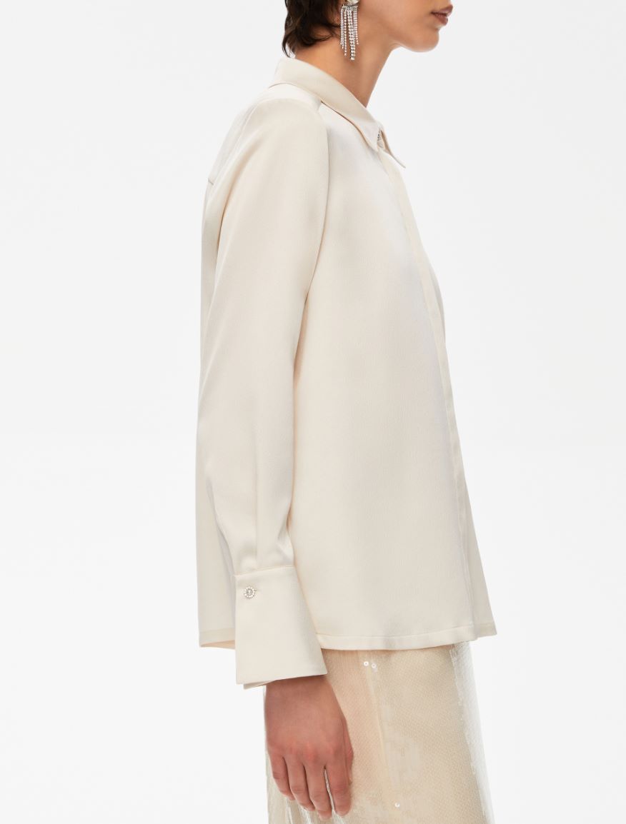 Satin shirt - ECRU - Iblues - 3