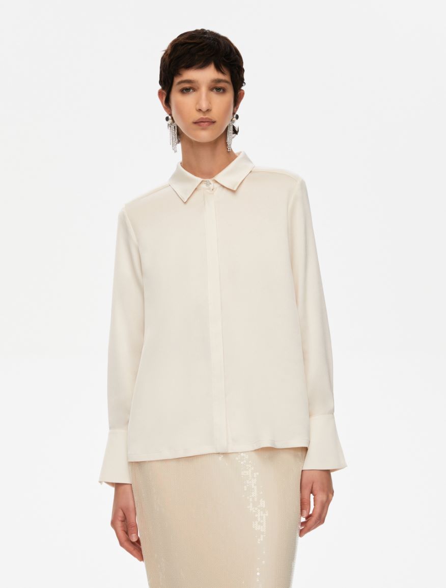 Satin shirt - ECRU - Iblues