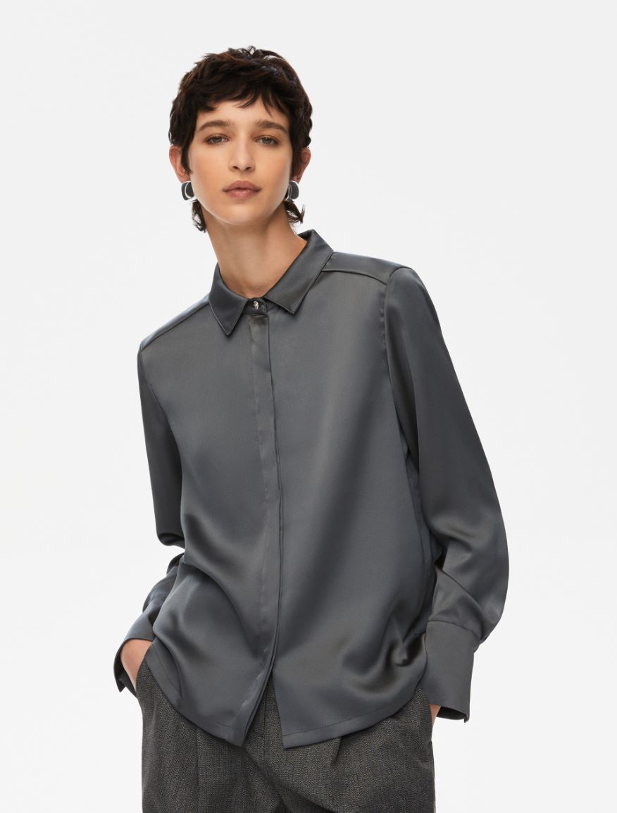 Satin shirt - IRON - Iblues - 4