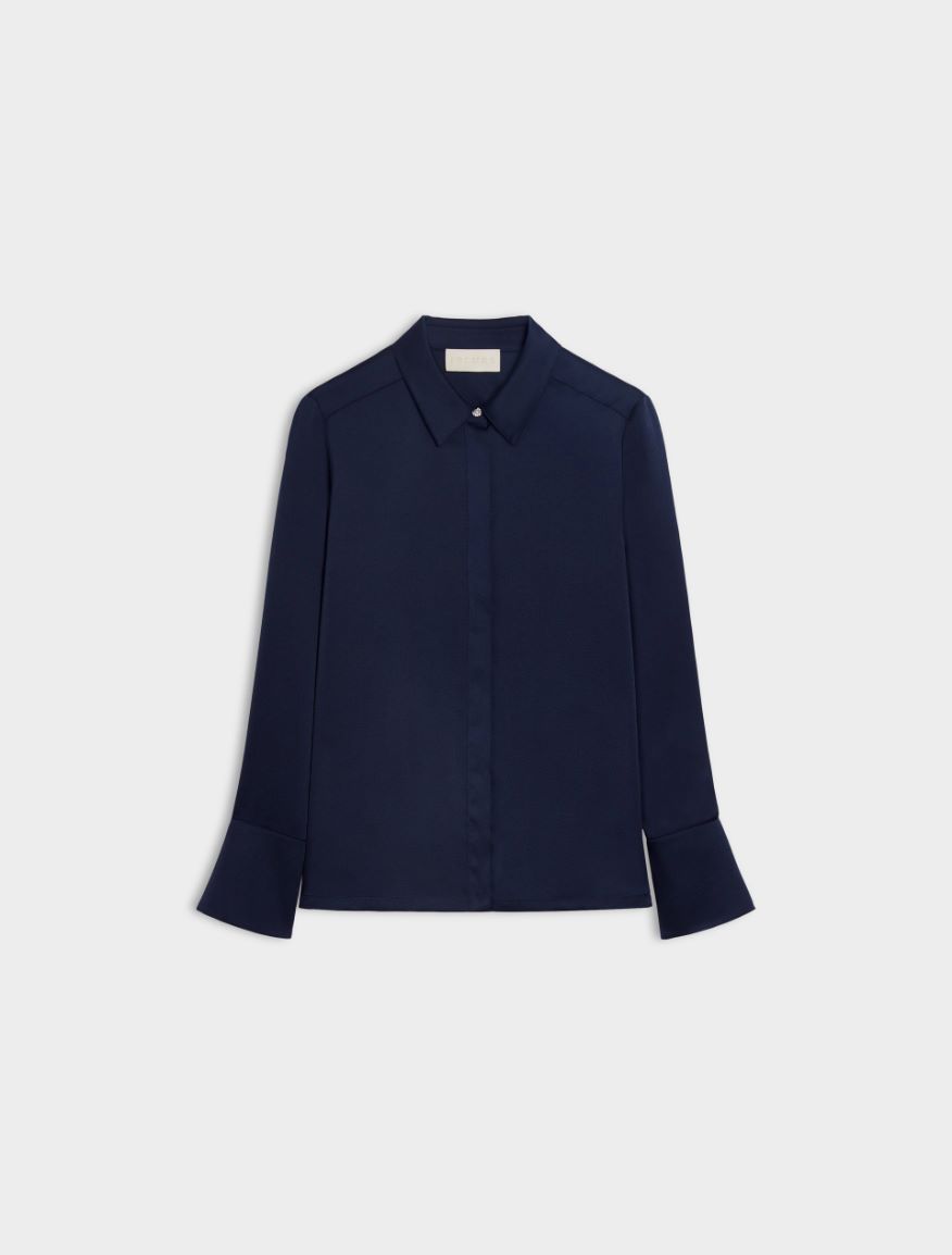 Satin shirt - MIDNIGHTBLUE - Iblues - 5