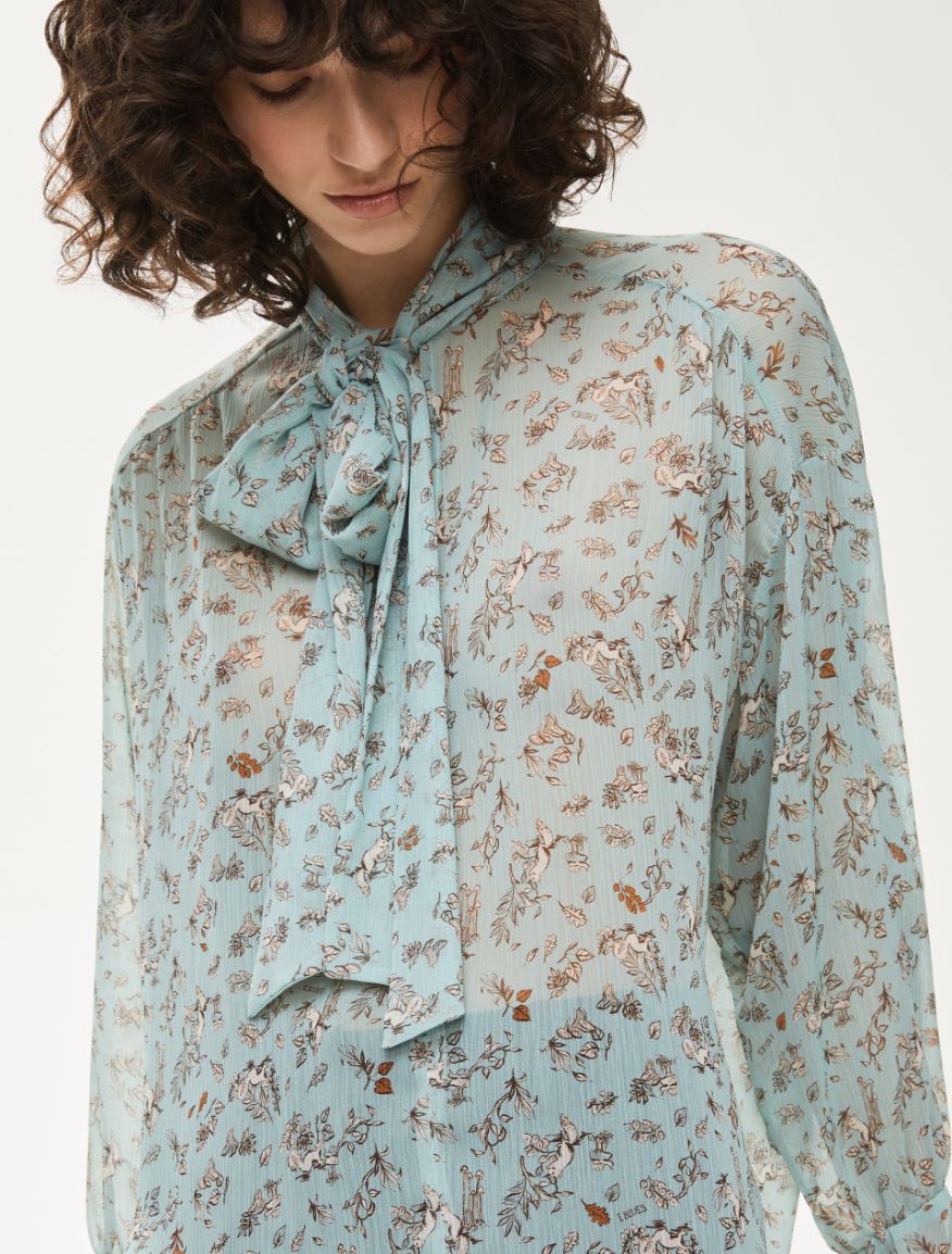Crepe blouse - WATER GREEN - Iblues - 3