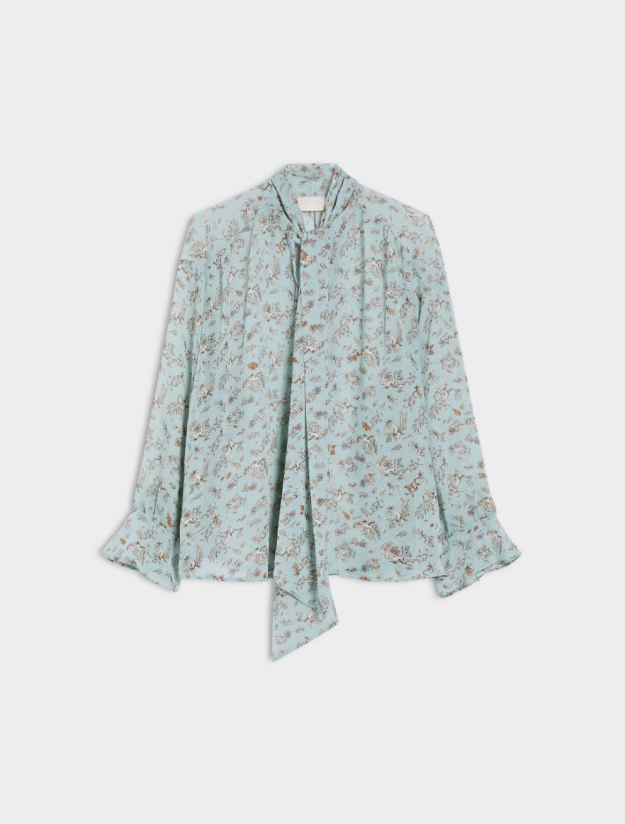 Crepe blouse - WATER GREEN - Iblues - 5
