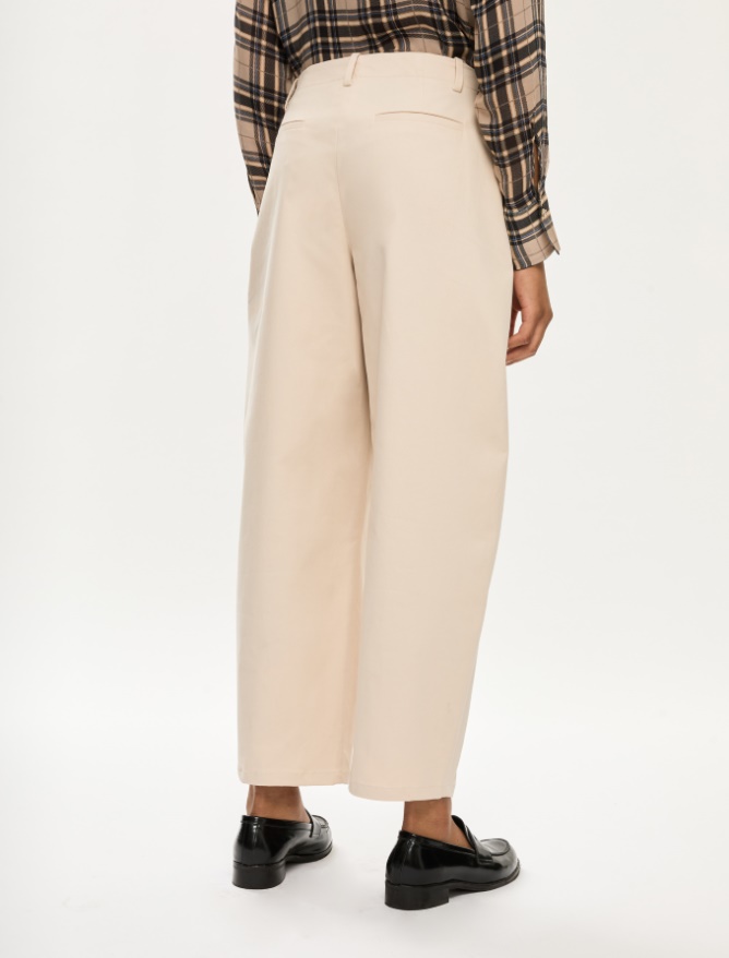 Barrel-leg trousers - BEIGE