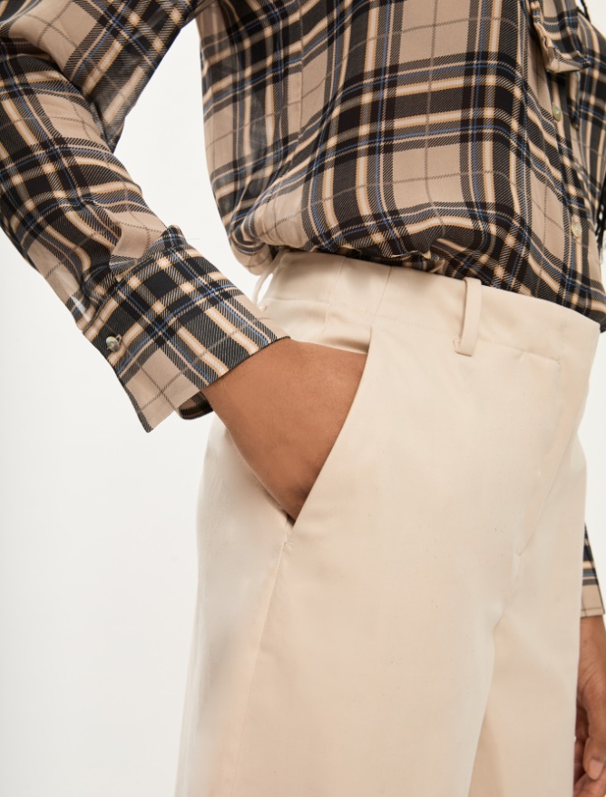 Barrel-leg trousers - BEIGE