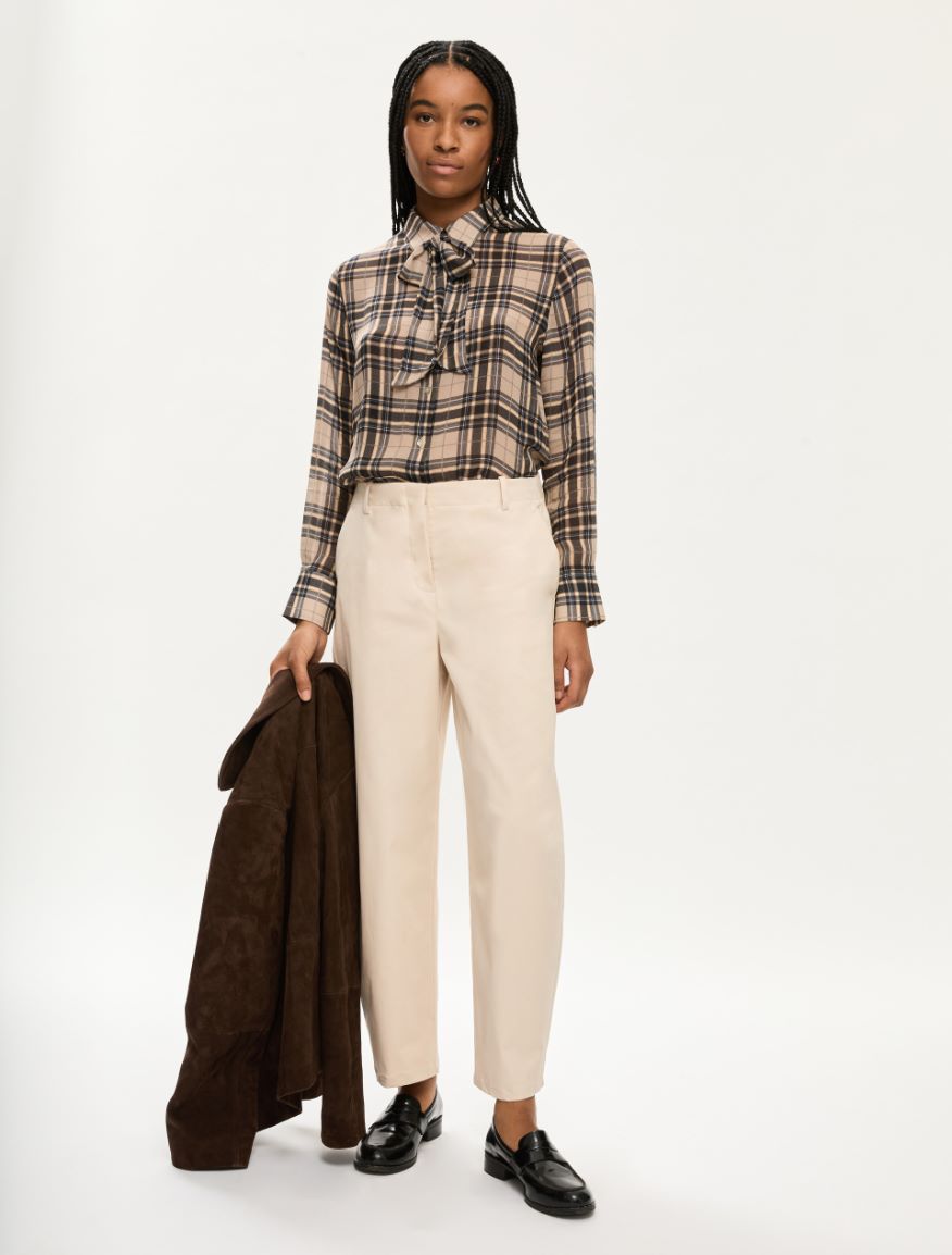 Barrel-leg trousers - BEIGE - Iblues - 4
