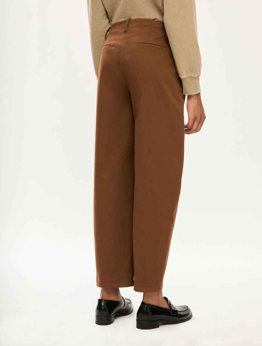 Barrel-leg trousers - BURNT BROWN - Iblues - 2