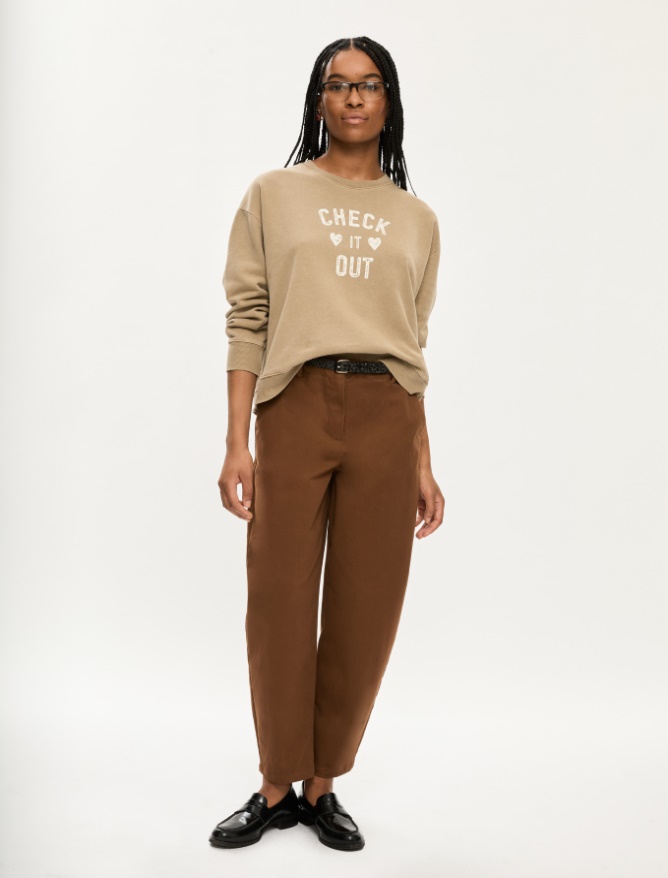 Barrel-leg trousers - BURNT BROWN