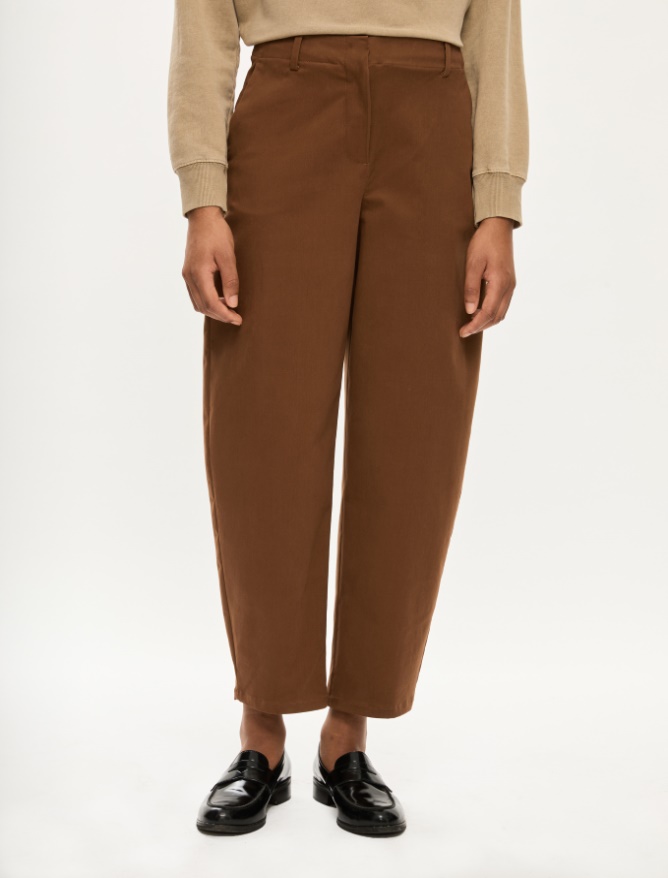 Barrel-leg trousers - BURNT BROWN