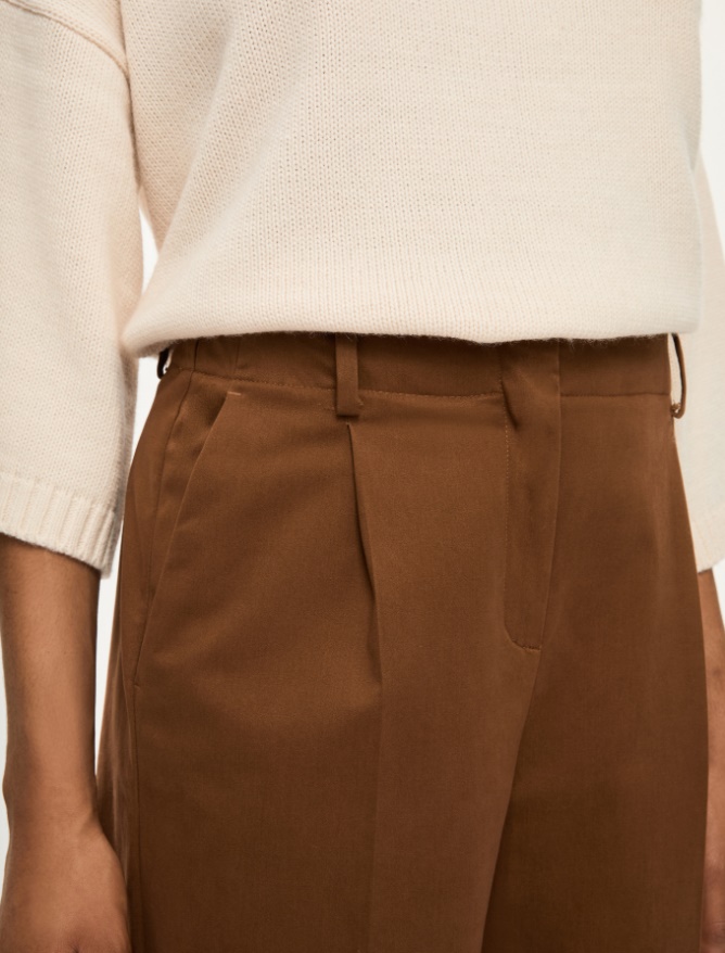 Wide-leg trousers - BURNT BROWN