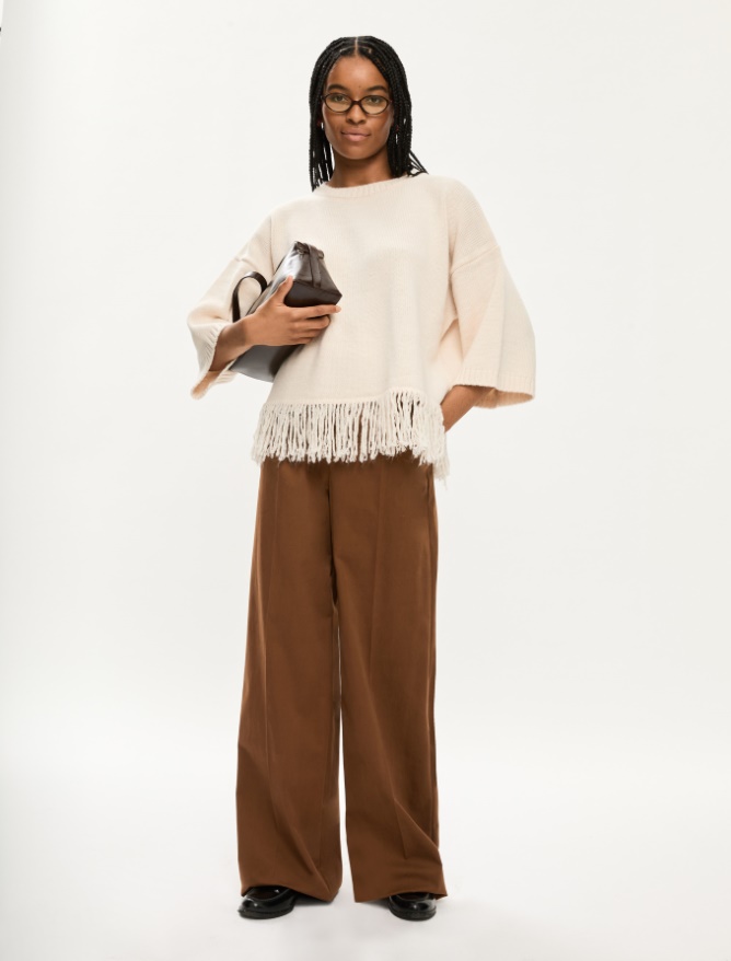Wide-leg trousers - BURNT BROWN