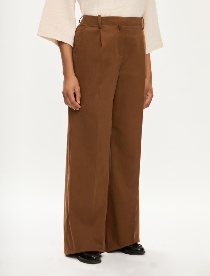Wide-leg trousers - BURNT BROWN