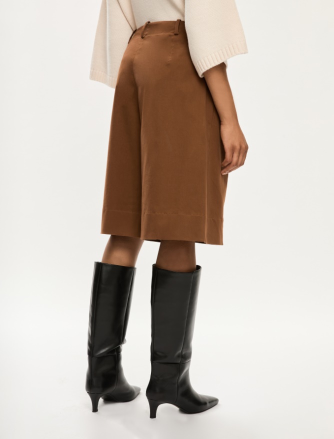Relaxed-fit culottes - BURNT BROWN