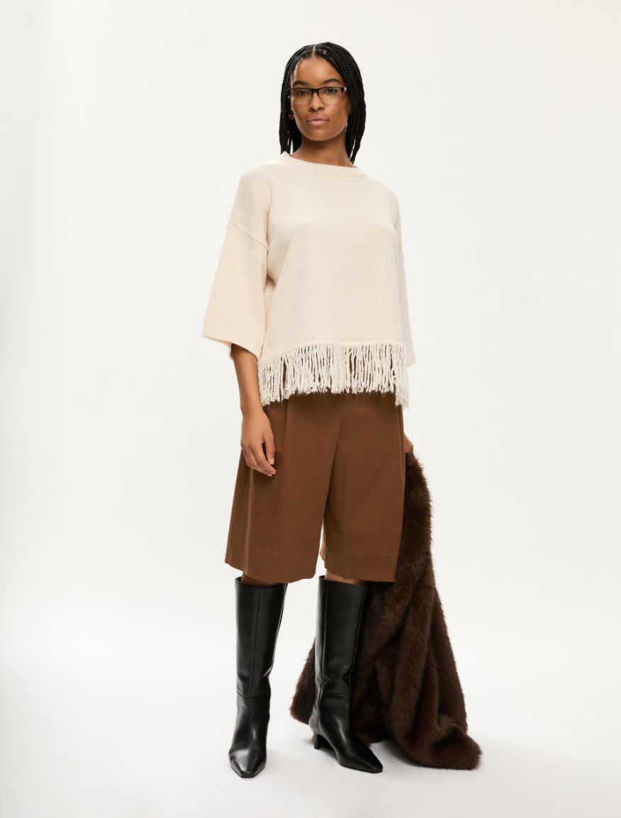 Relaxed-fit culottes - BURNT BROWN - Iblues - 4