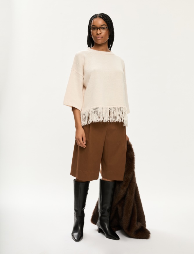 Relaxed-fit culottes - BURNT BROWN