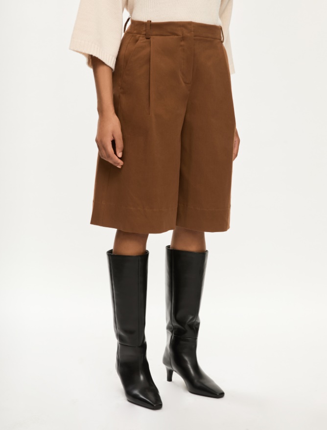 Relaxed-fit culottes - BURNT BROWN