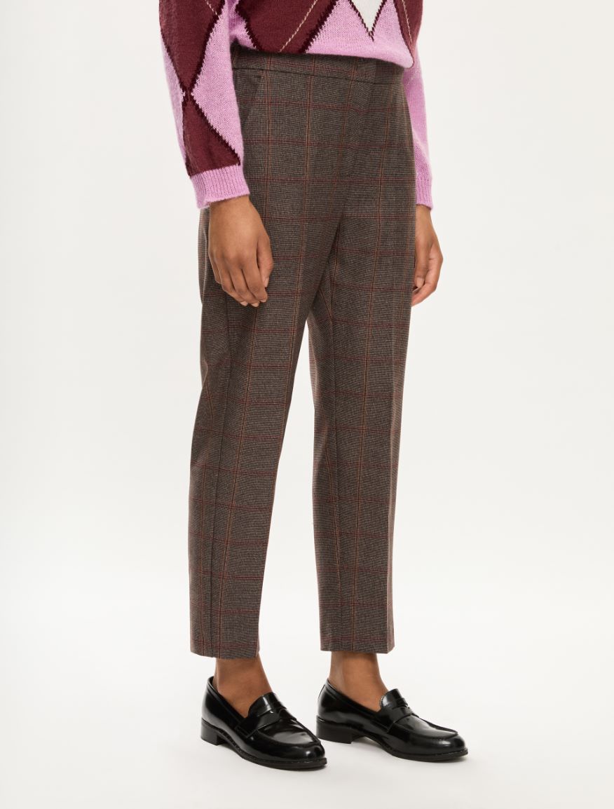 Semi-fitted trousers - DARK BROWN - Iblues