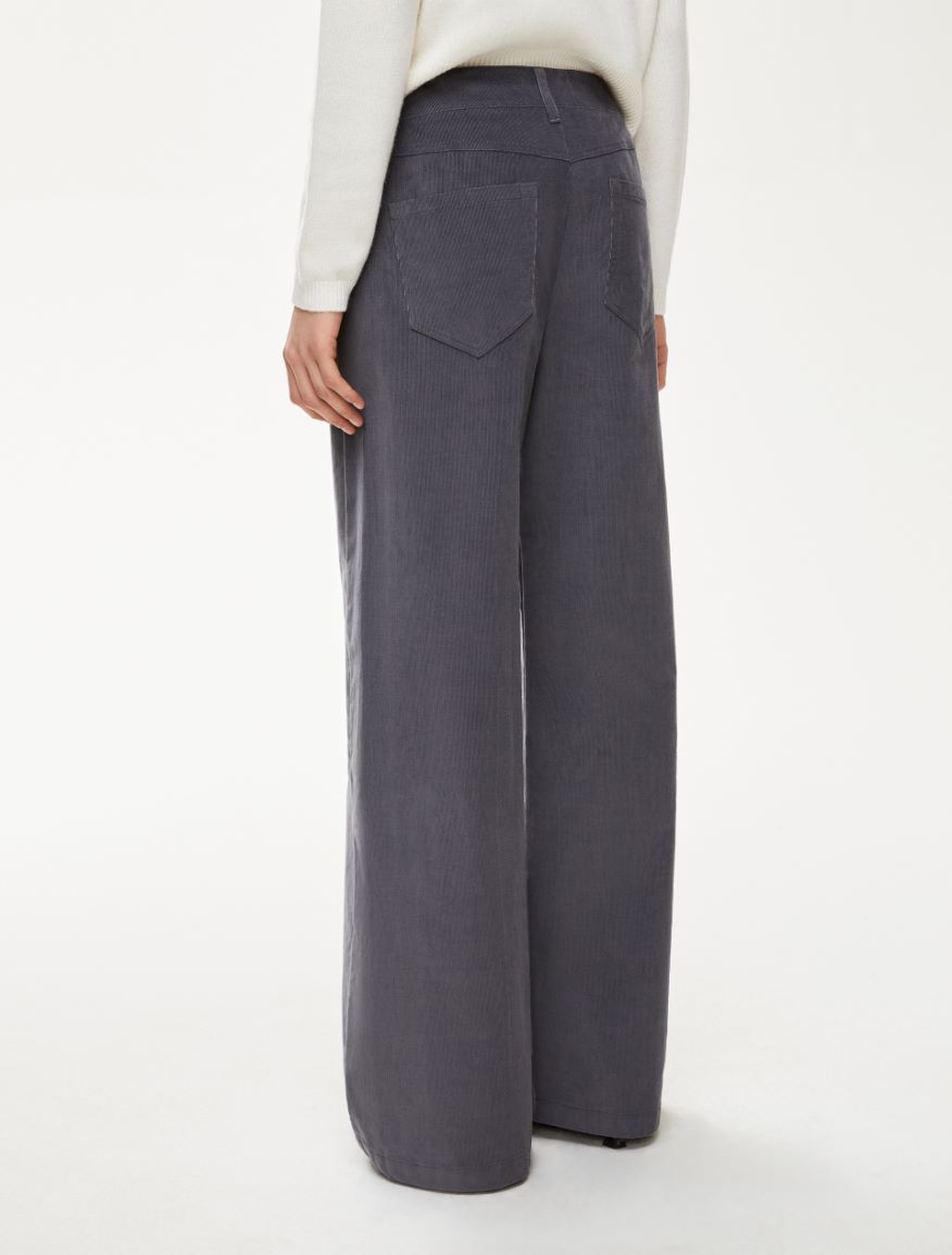 Velvet trousers - MEDIUM GREY - Iblues - 2