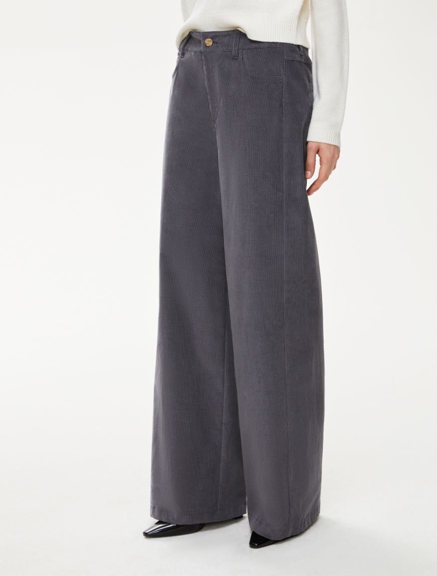 Velvet trousers - MEDIUM GREY - Iblues