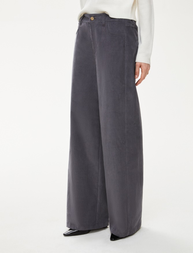 Velvet trousers - MEDIUM GREY - Iblues