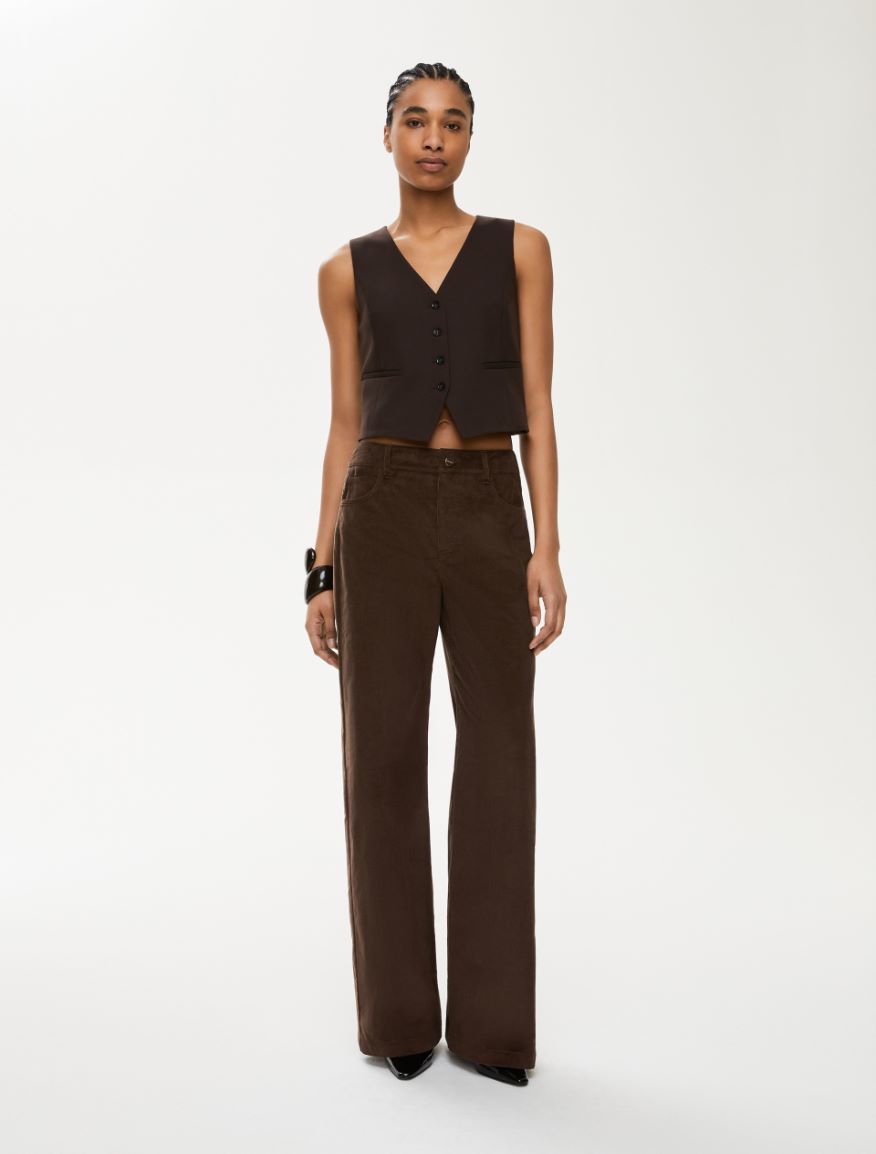 Velvet trousers - BROWN - Iblues - 4