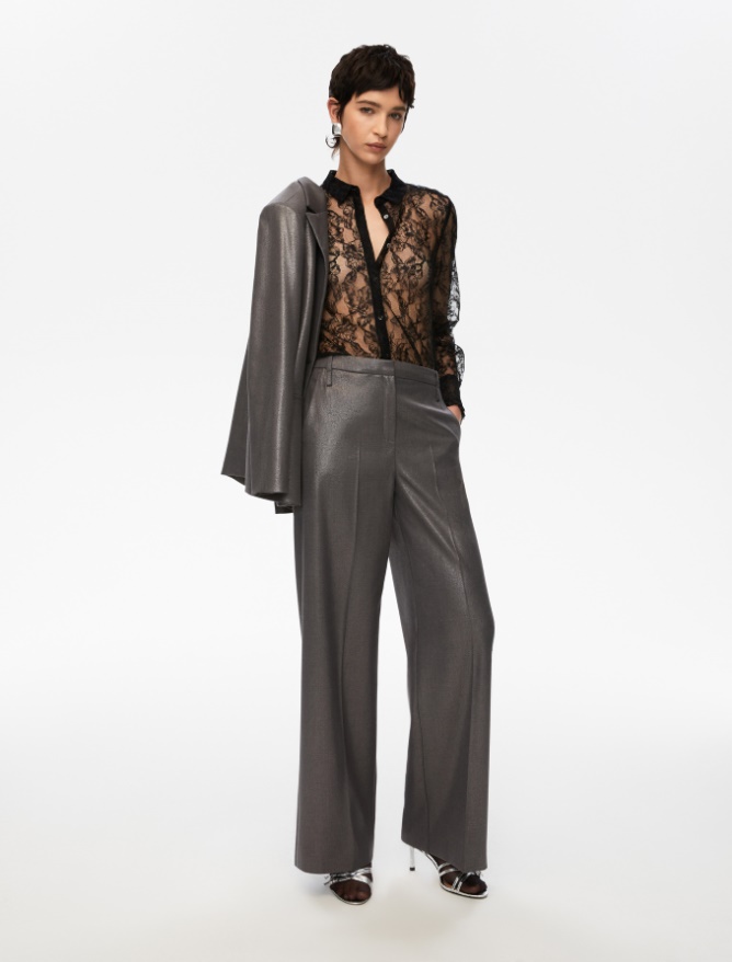 Pantaloni in lamé - ANTRACITE