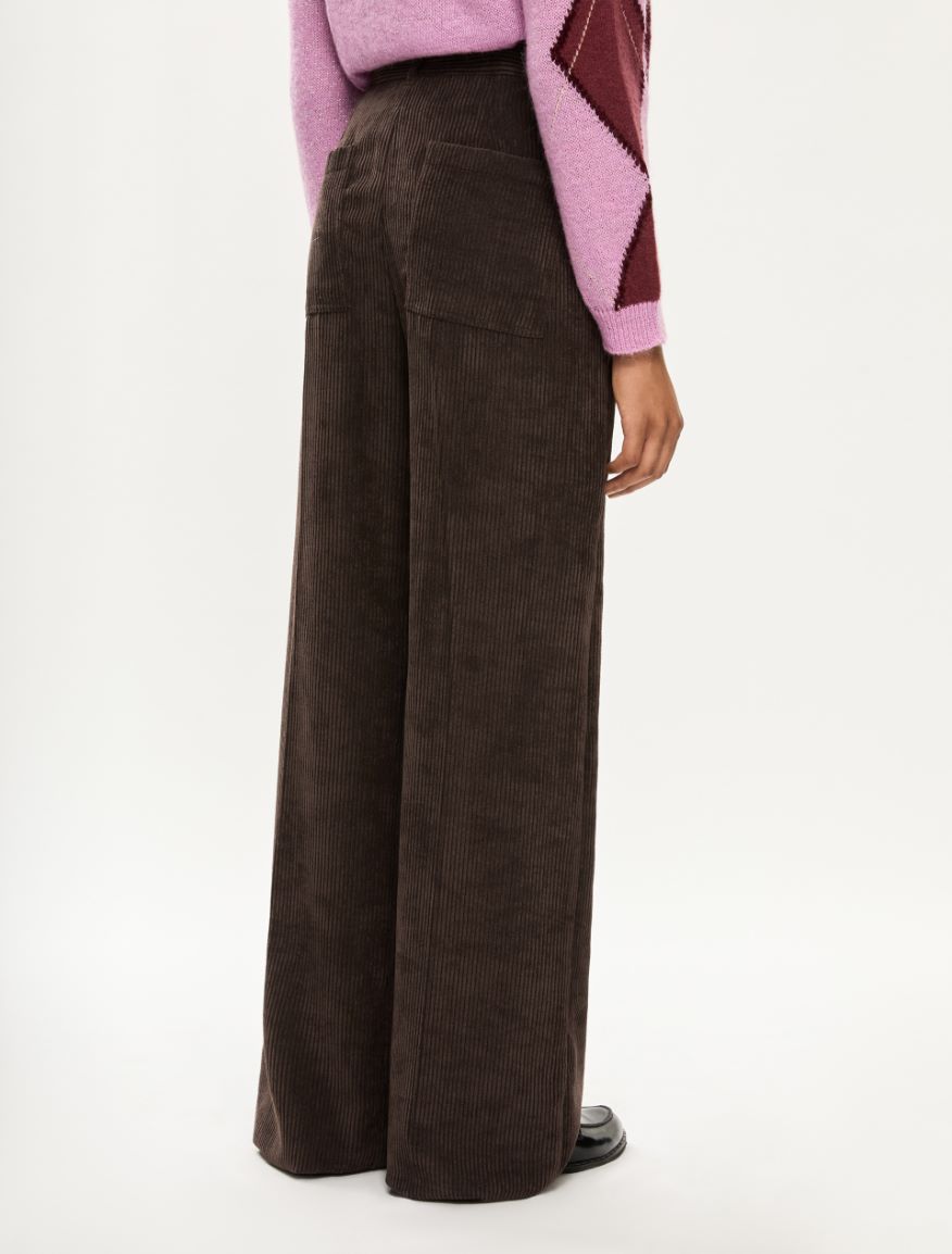 Velvet trousers - DARK BROWN - Iblues - 2