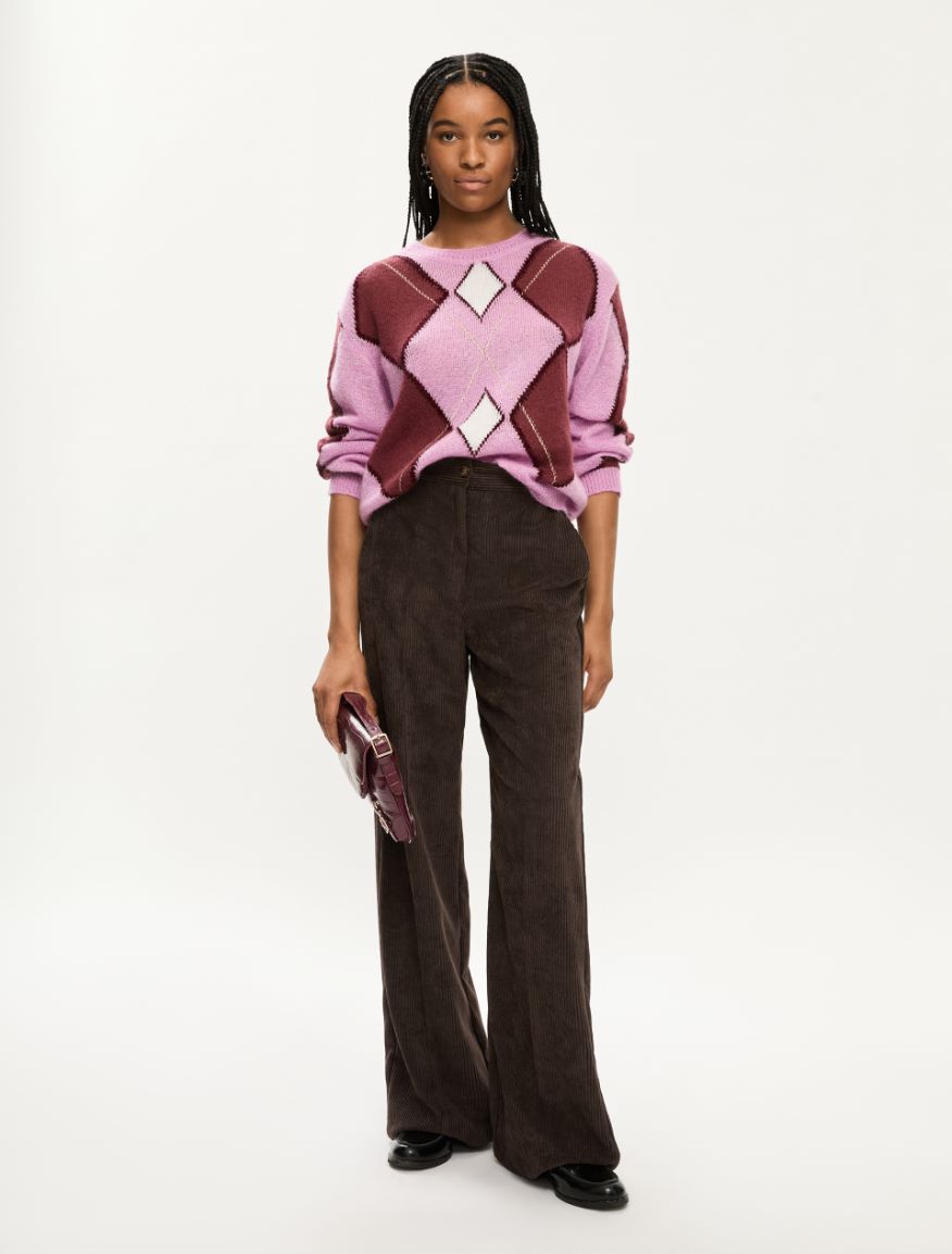 Velvet trousers - DARK BROWN - Iblues - 4