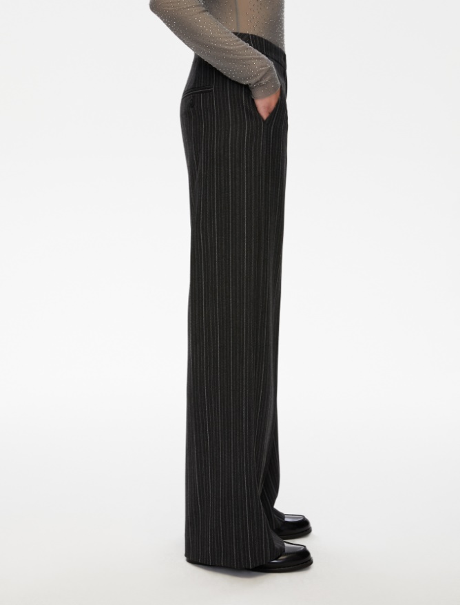 Pantaloni dritti - GRIGIO SCURO MELANGE