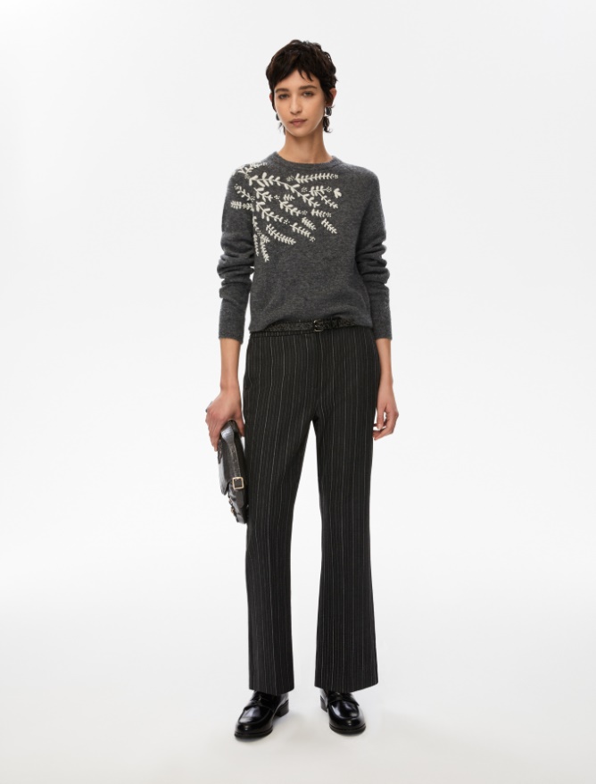 Pantaloni a zampa - GRIGIO SCURO MELANGE