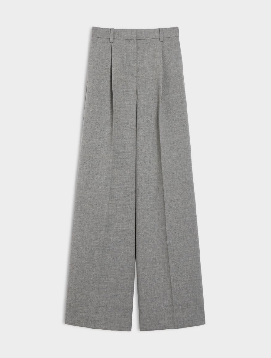 Wide-leg trousers - MELANGE LIGHT GREY - Iblues - 5
