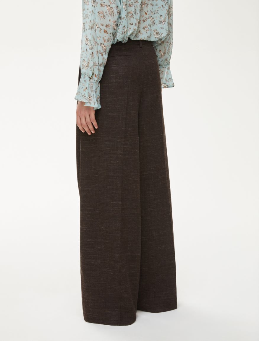 Wide-leg trousers - DARK BROWN - Iblues - 2