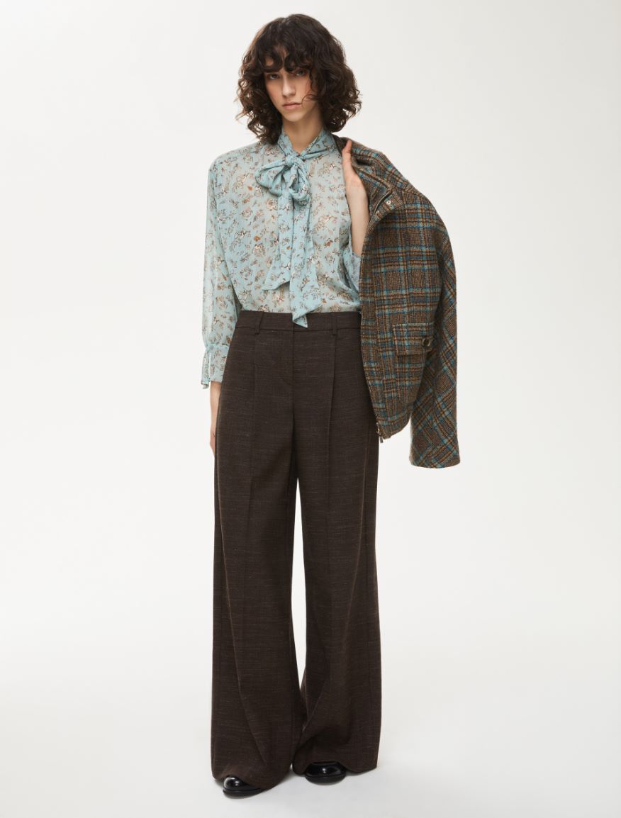 Wide-leg trousers - DARK BROWN - Iblues - 4