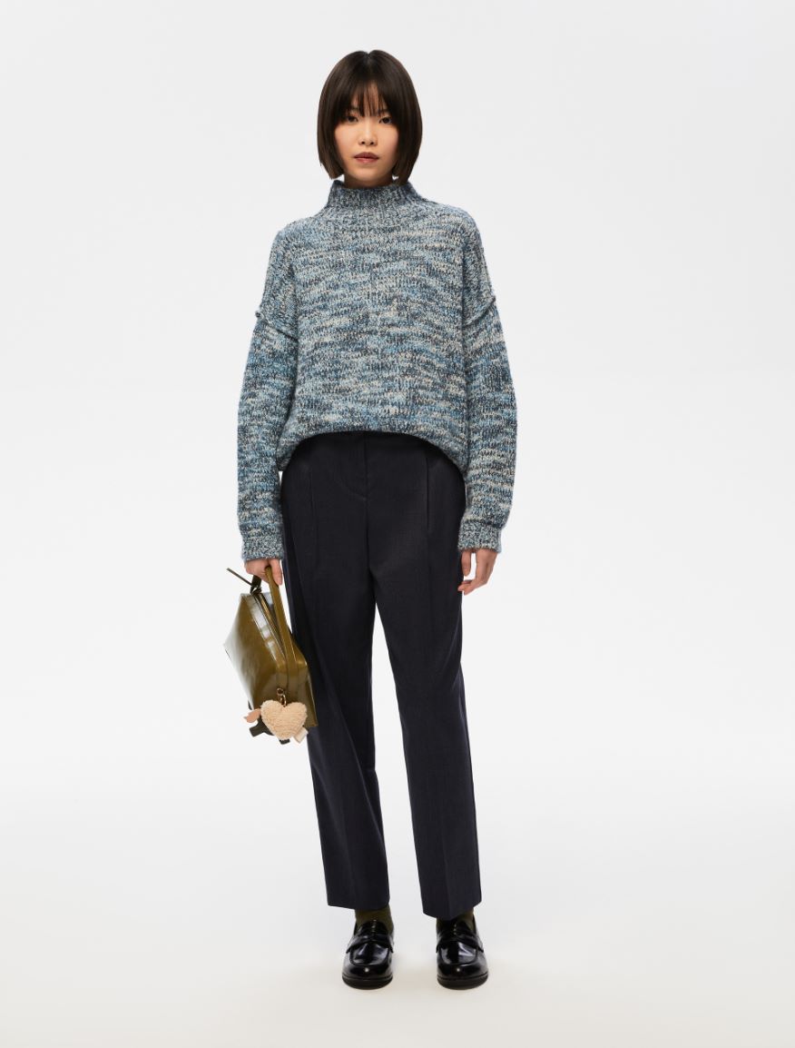 Flannel trousers - MIDNIGHTBLUE - Iblues - 4