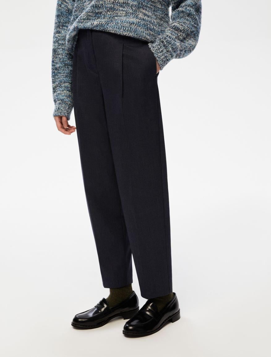 Flannel trousers - MIDNIGHTBLUE - Iblues