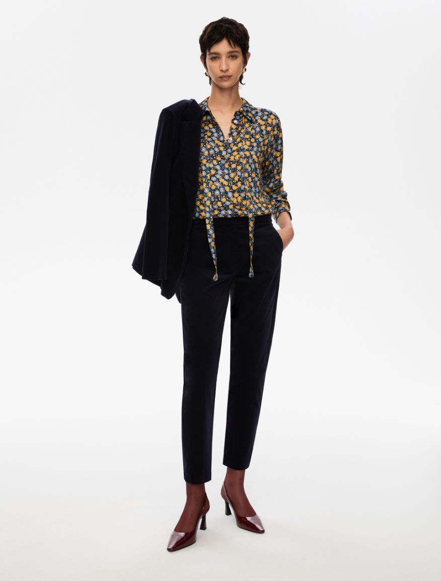 Semi-fitted trousers - MIDNIGHTBLUE - Iblues - 4