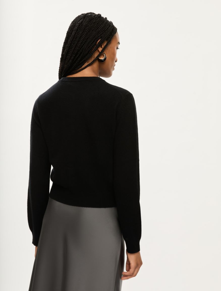 Merino wool cardigan - BLACK - Iblues - 2