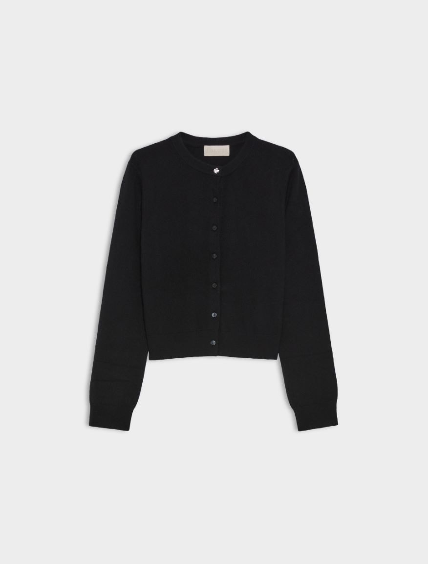 Merino wool cardigan - BLACK - Iblues - 5