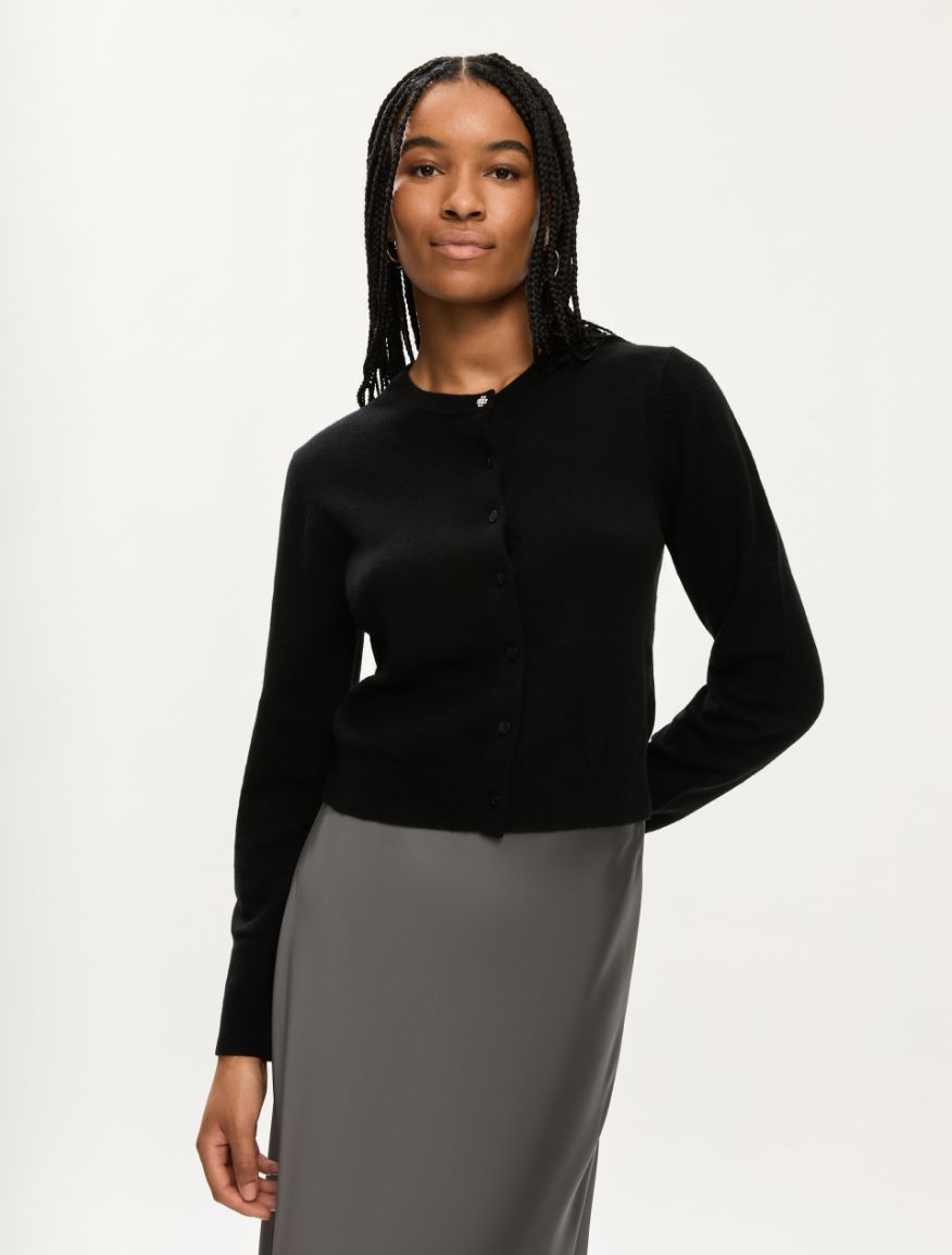 Merino wool cardigan - BLACK - Iblues